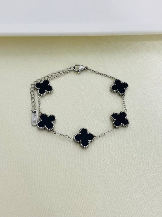 Pulsera VCA Plateada con negro PLATA