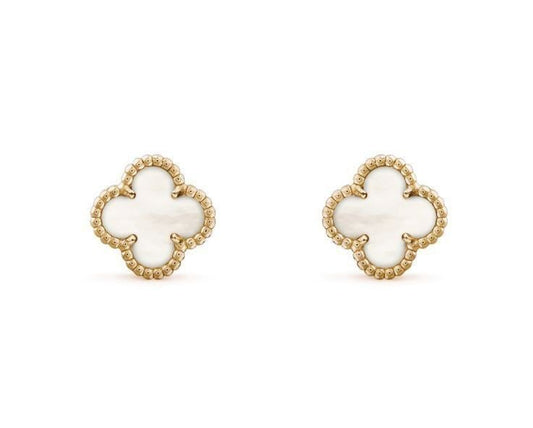 Aretes flor  blancos