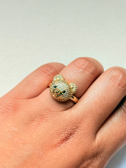 Anillo oso zircones