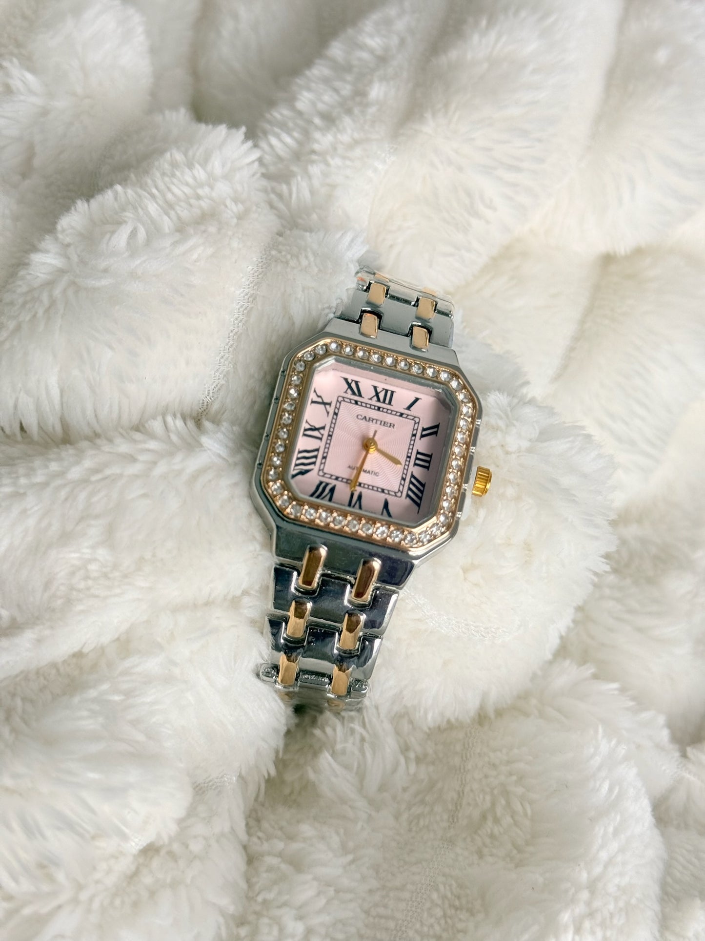Reloj cart zr bicolor cara rosada