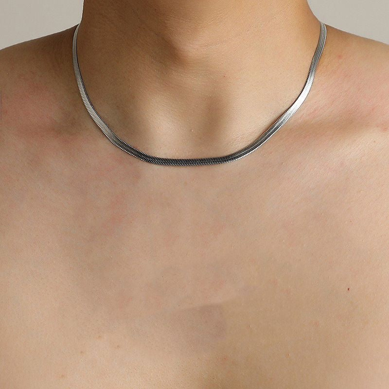 Cadena hombre snake plateado
