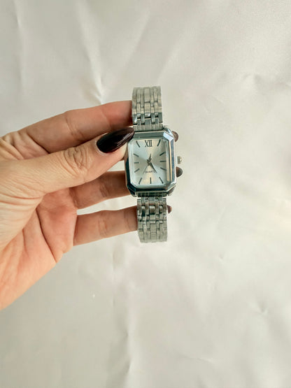 Reloj Cartier retro plateado