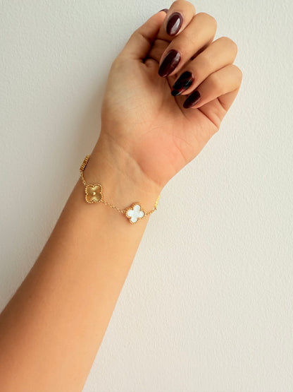 Pulsera VCA Bicolor Blanco / Dorado