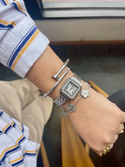 Reloj Cartier zircones PLATEADO