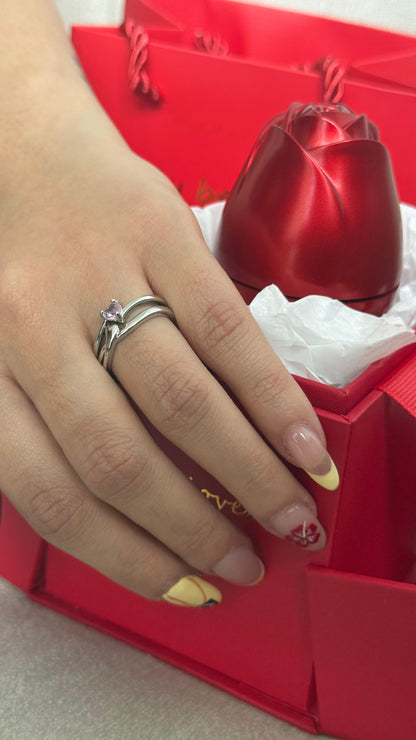 BOX plateada anillos