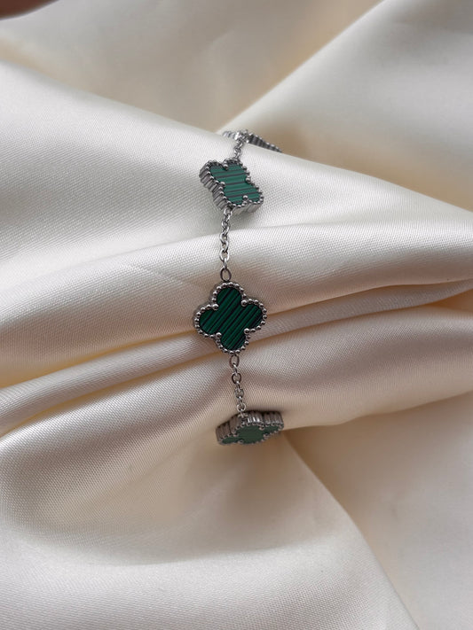 Pulsera VCA plateada verde