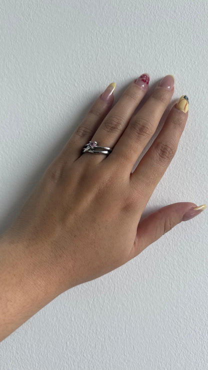 BOX plateada anillos