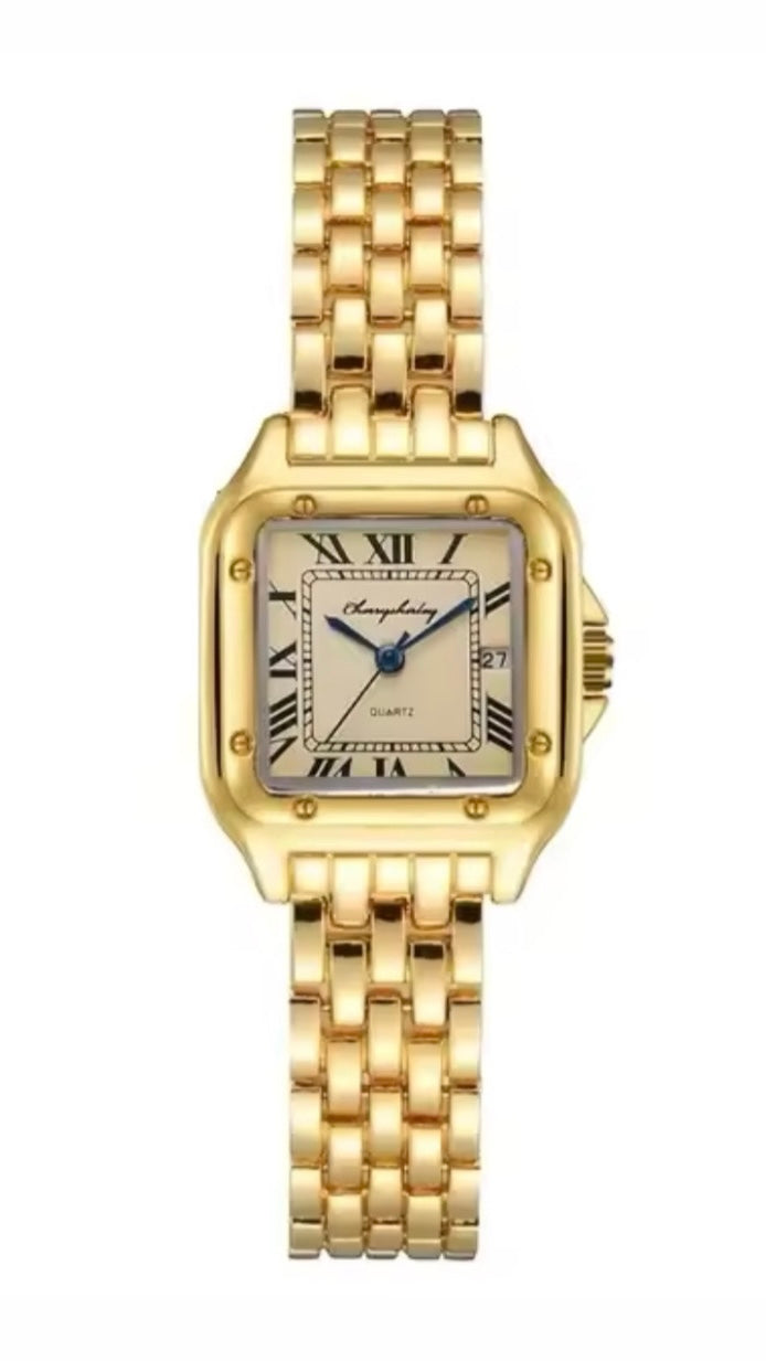 RELOJ CARTIER CARA DORADA