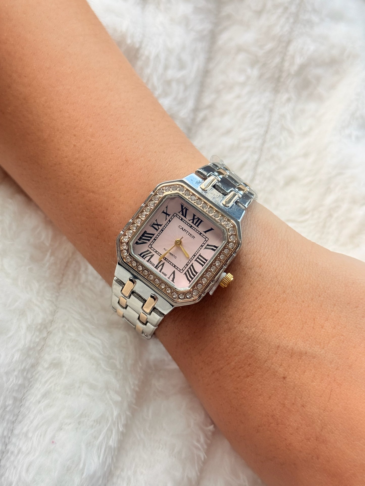 Reloj cart zr bicolor cara rosada