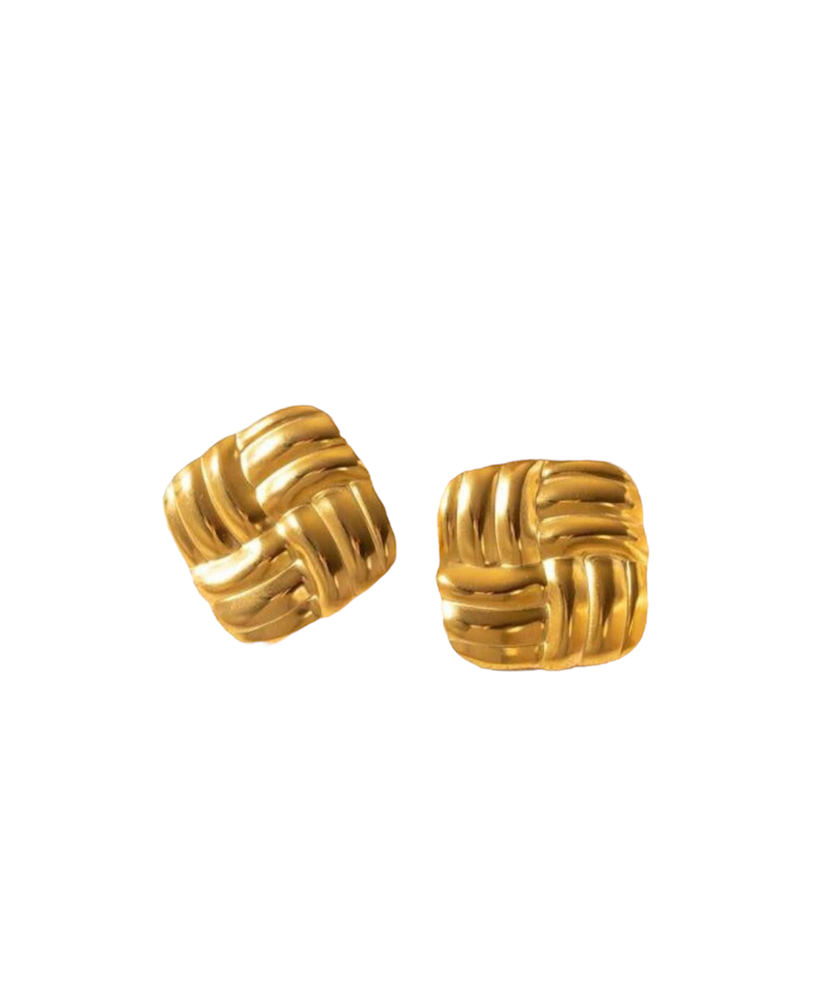 Aretes cuadrados tejidos