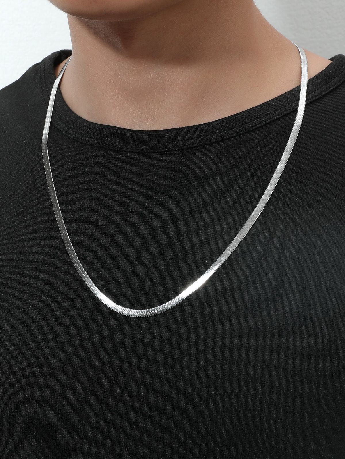 Cadena hombre snake plateado