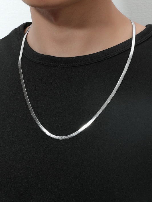 Cadena hombre snake plateado